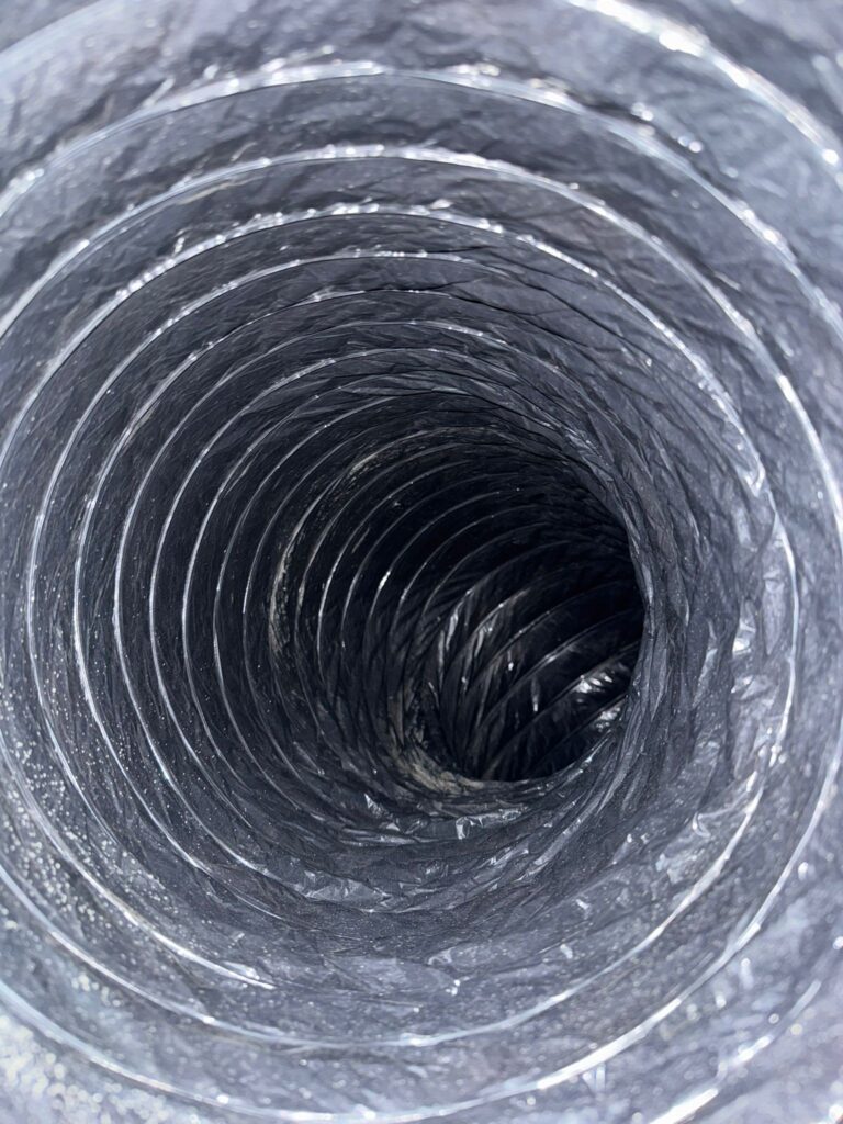 Clean dryer vent after service in a Bayside Melbourne home